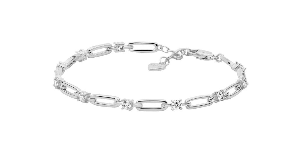 Open Oval Link Cubic Zirconia Bracelet