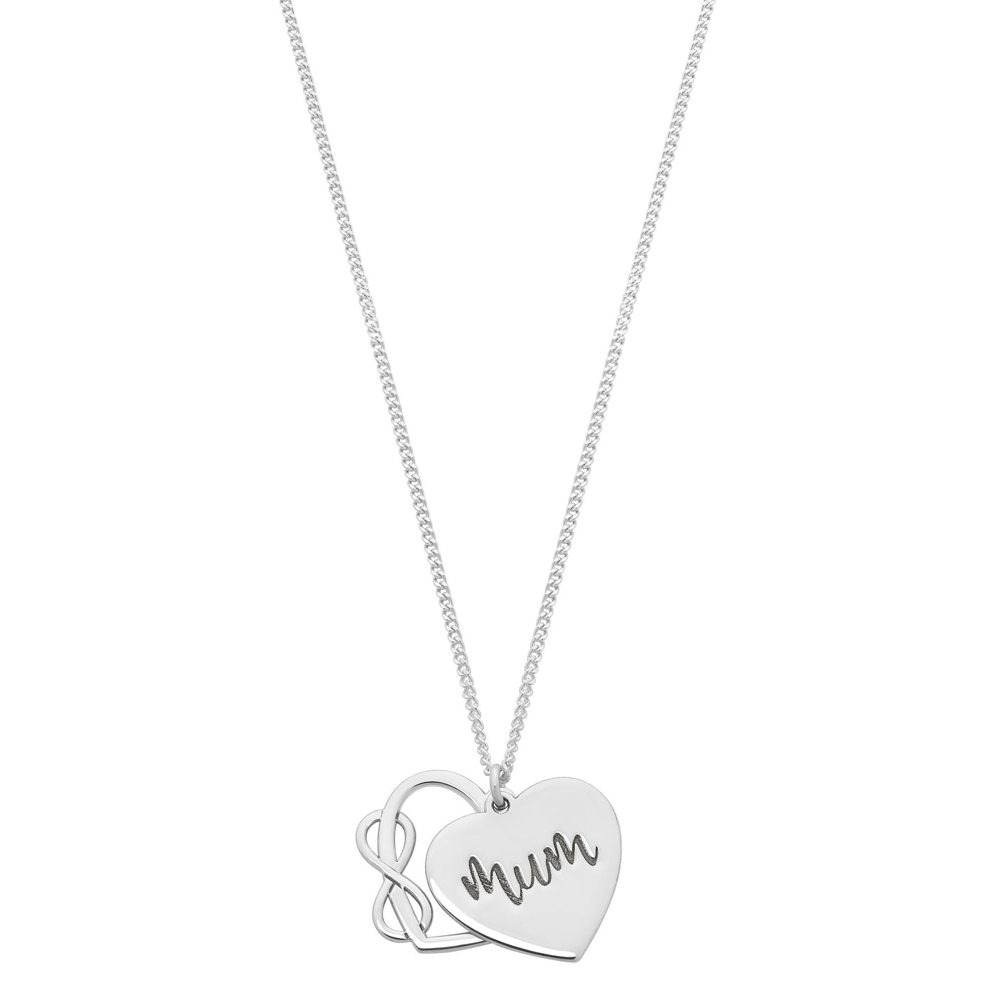 Silver Infinity Mum Necklace