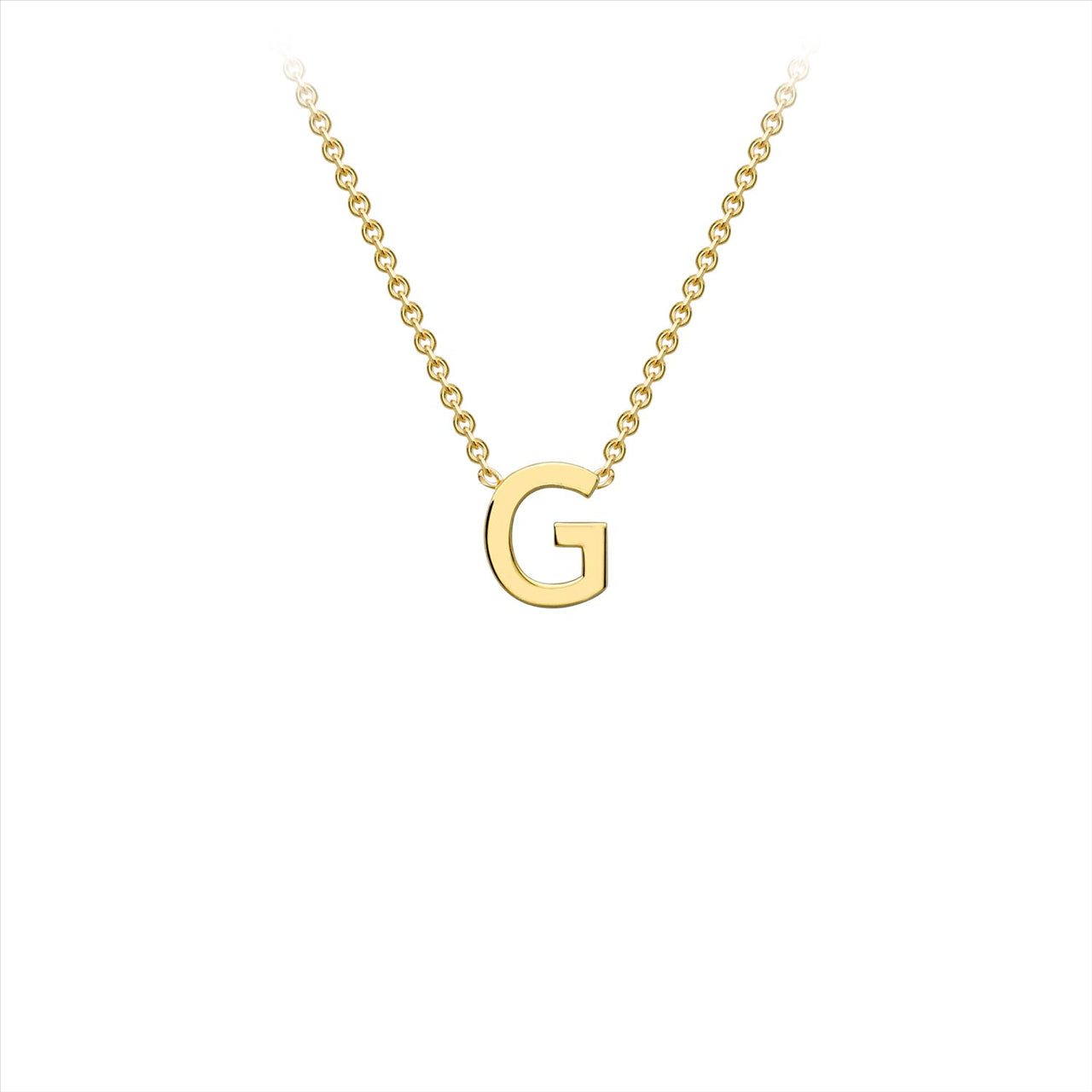 9K Yellow Gold 'G' Initial Adjustable Letter Necklace 38/43cm