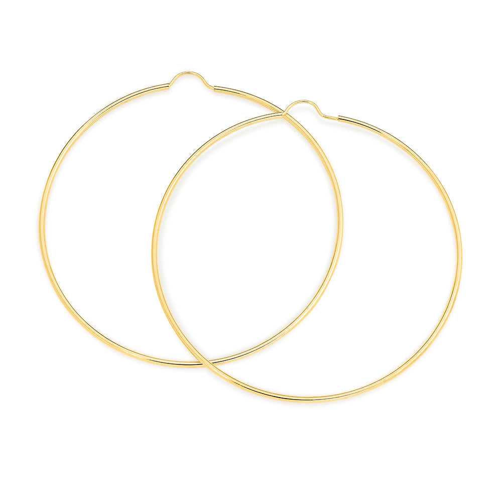 9k Yellow Gold Plain Hoop Earrings