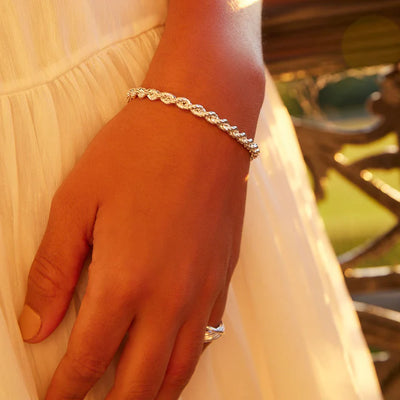 Twine Silver Chain Bracelet (20cm + ext)