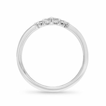 9ct WhiteGold Curved Chevron Diamond Ring