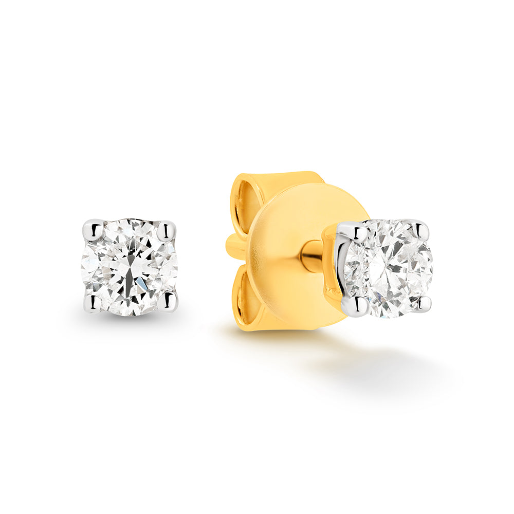 9k Yellow Gold Diamond Studs