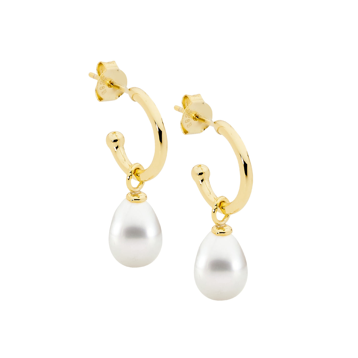 Sterling silver Gold Plated Pearl Earrings