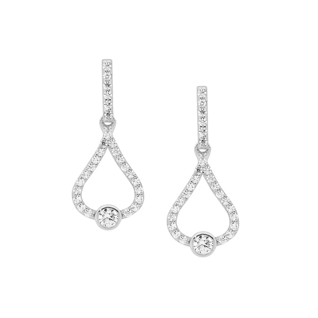 SS Open Tear Drop Earring- SILVER