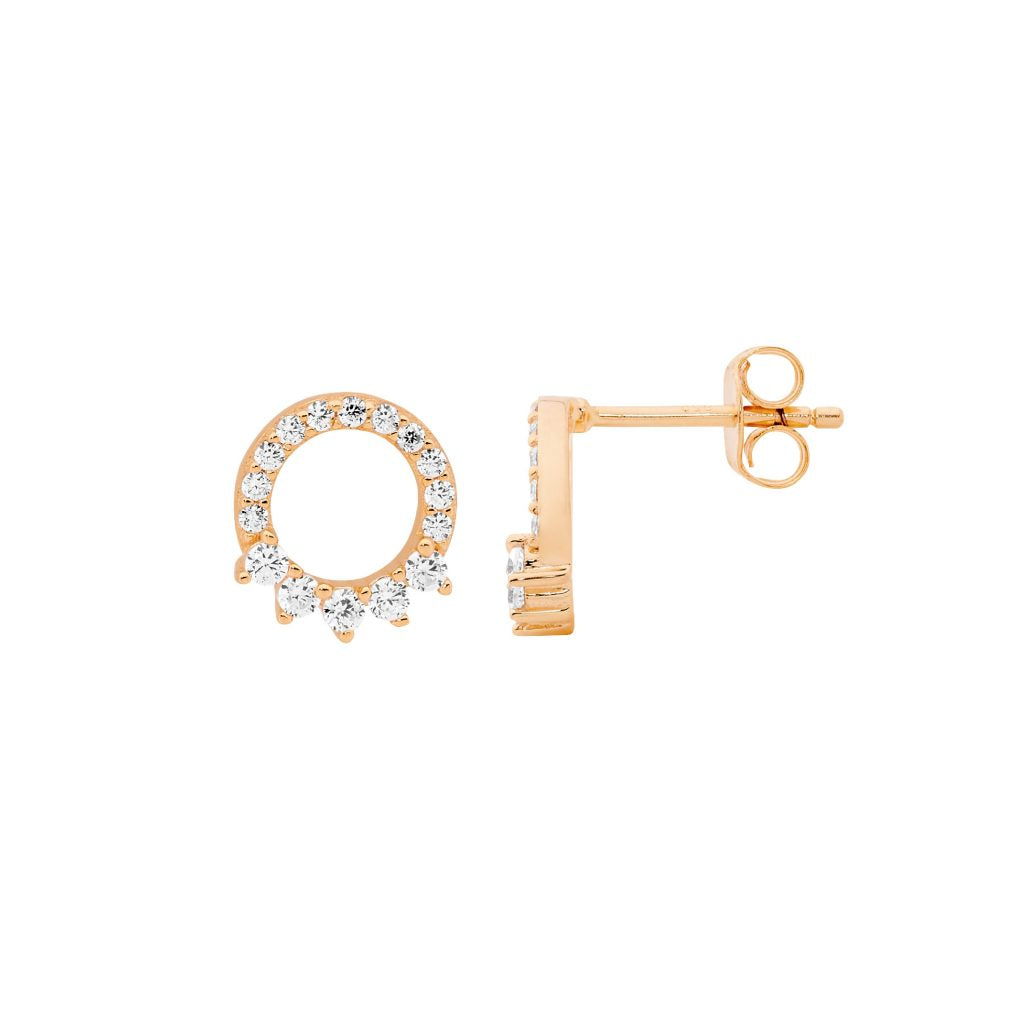 SS Circle Stud Rose-Gold Plated