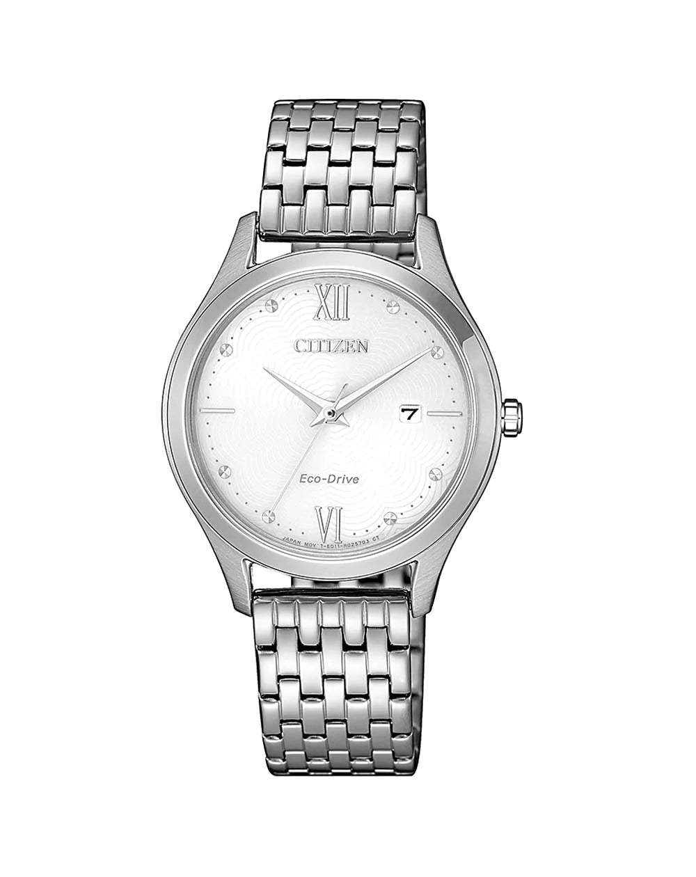 Ladies Silver Tone Eco Drive