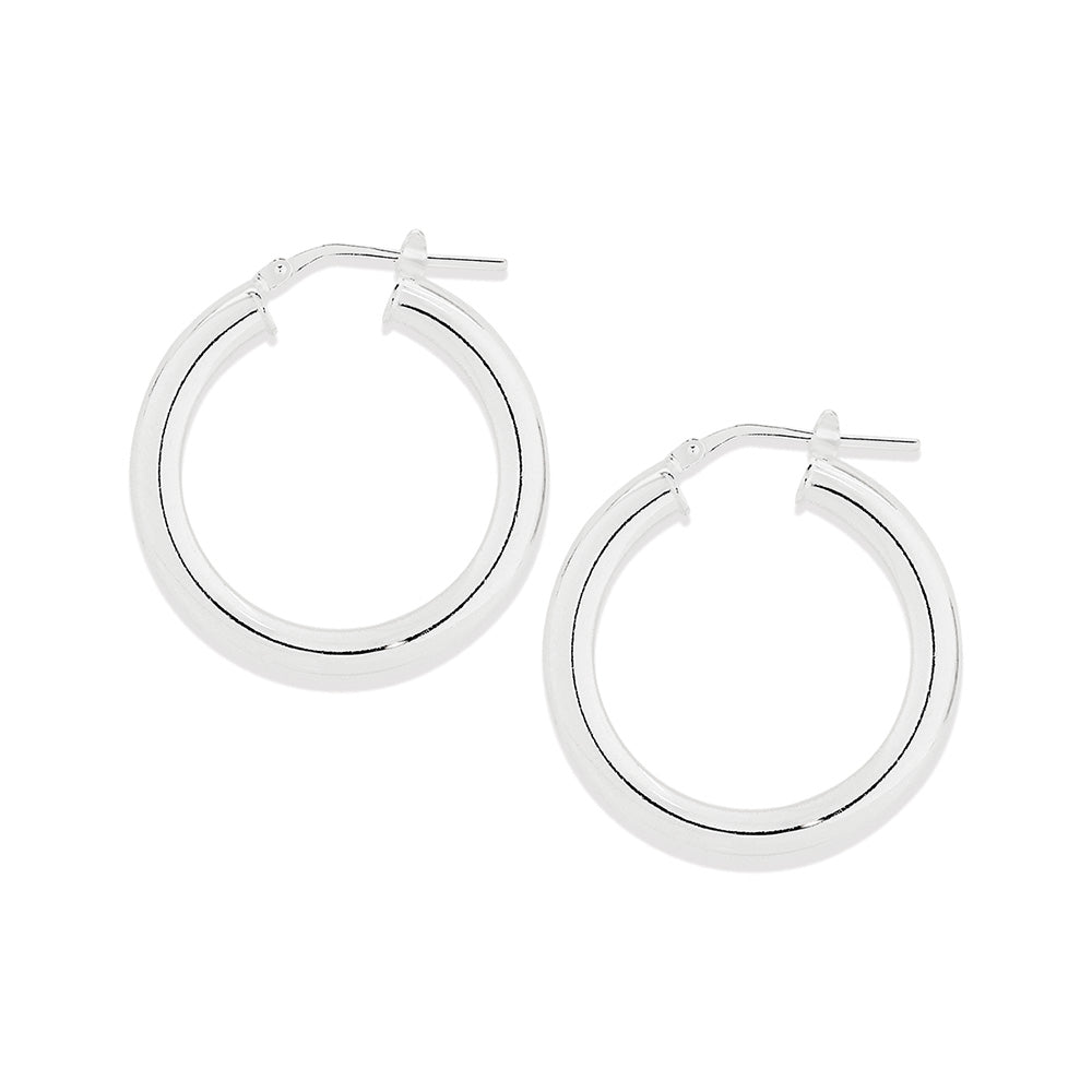 Sterling Silver Italian Hoop Earrings. 20mm