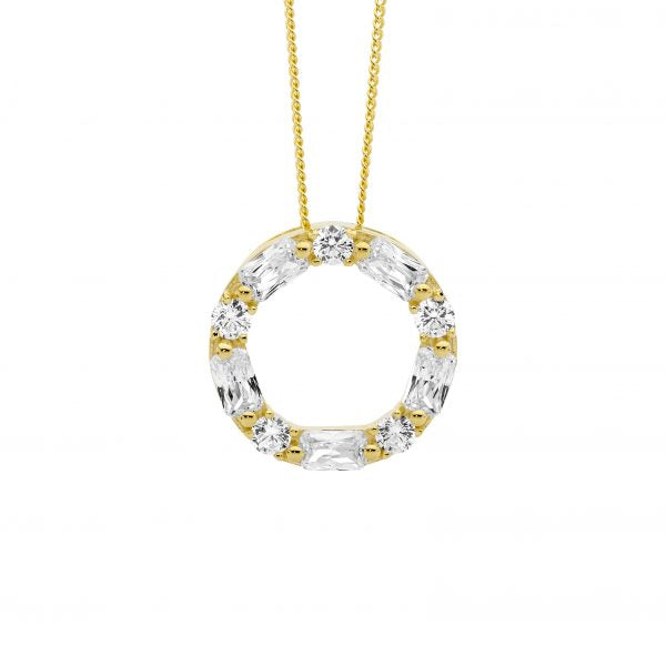 Sterling Silver Gold-Plated Open Circle Necklace