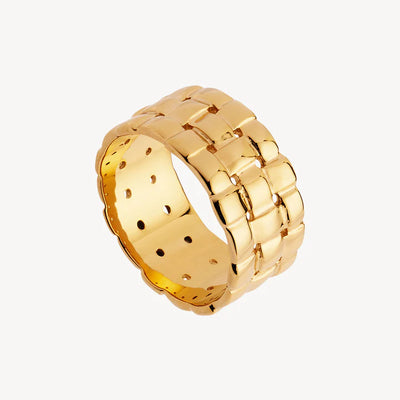 Weave Ring Goldtone