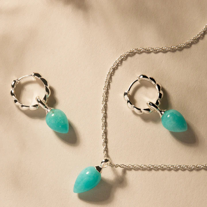 Amazonite Dew Drop Gemstone Necklace