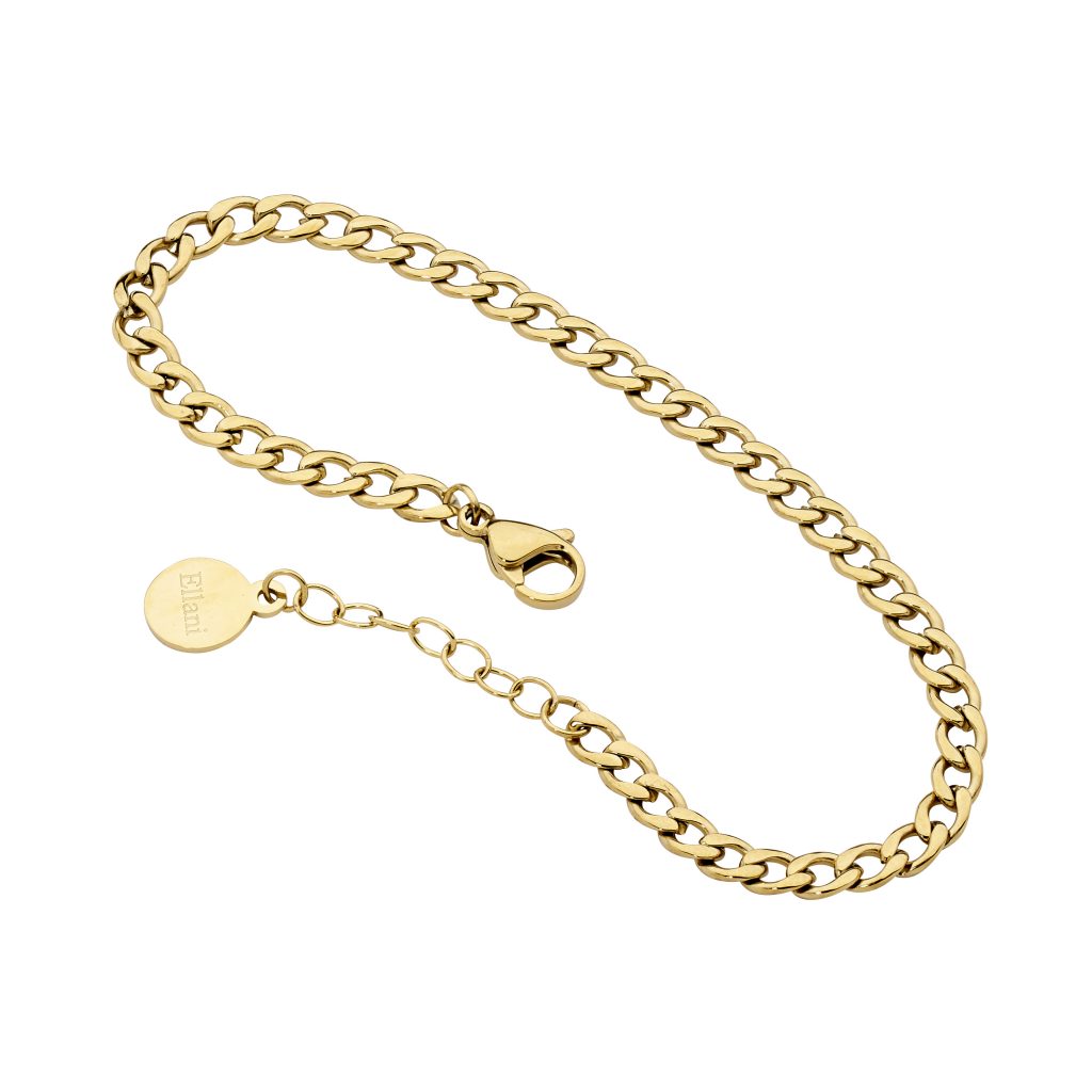Stainless-Steel Gold-Plated Curb Bracelet