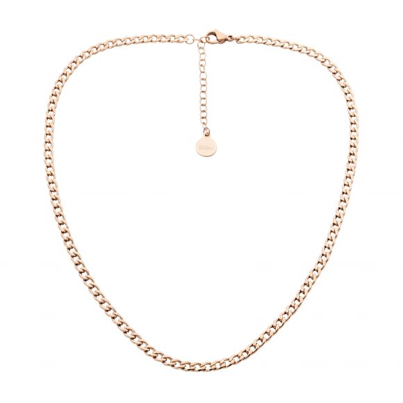 Stainless Steel Rose Gold-plated Curb Chain Necklace