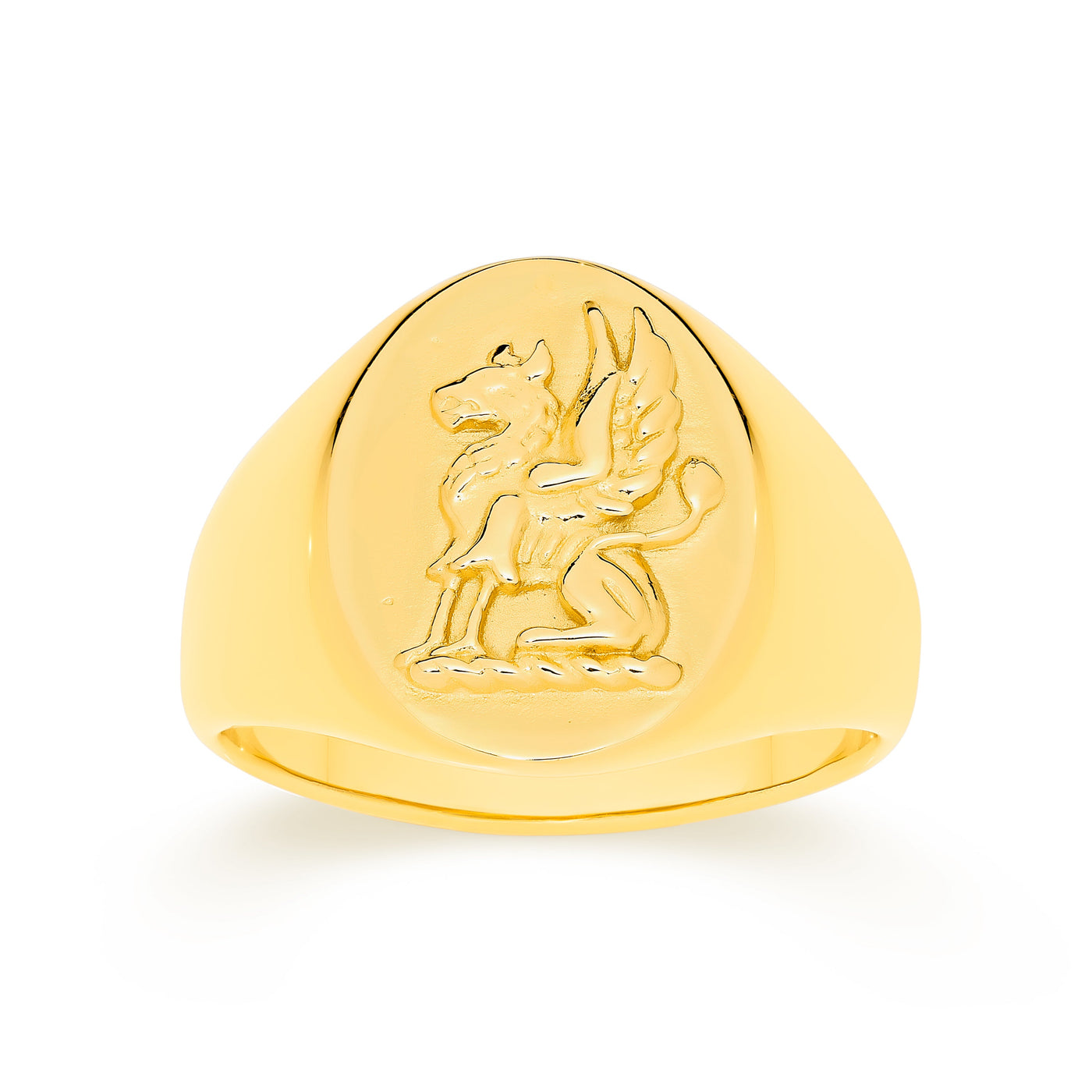 Blaze Stainless Steel Gold Plated Signet Ring