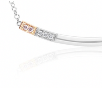 9K Argyle Pink Diamond Bar Necklace