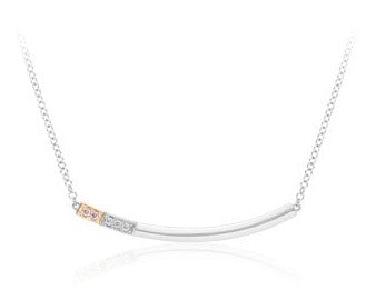 9K Argyle Pink Diamond Bar Necklace